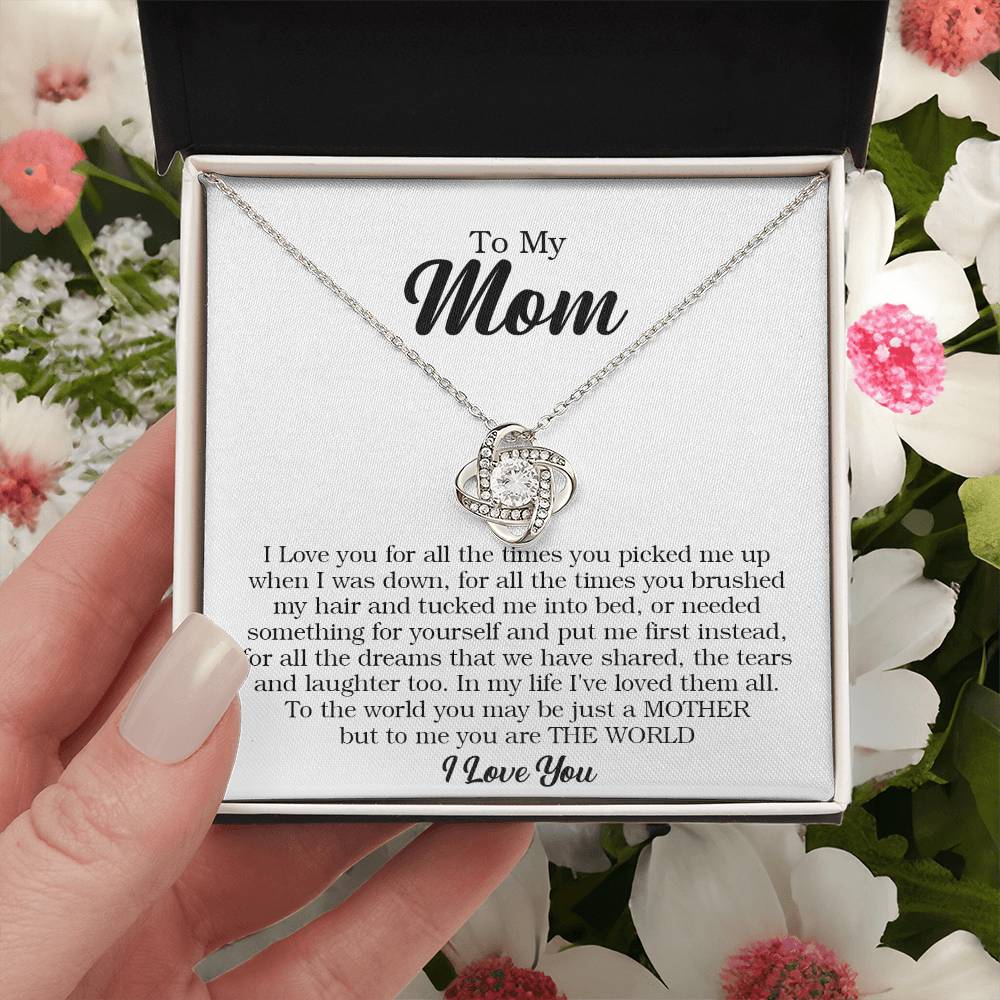 To My Mom Necklace Gift For Mom From Daughter Son To Mom Gift Mother's Day Gift Mom Birthday Present Love Knot Necklace
