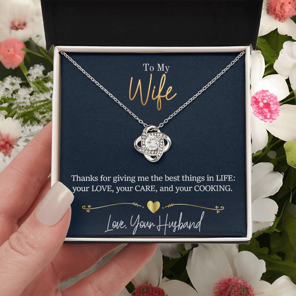 Wife - Thanks For Giving Me Love Knot Necklace