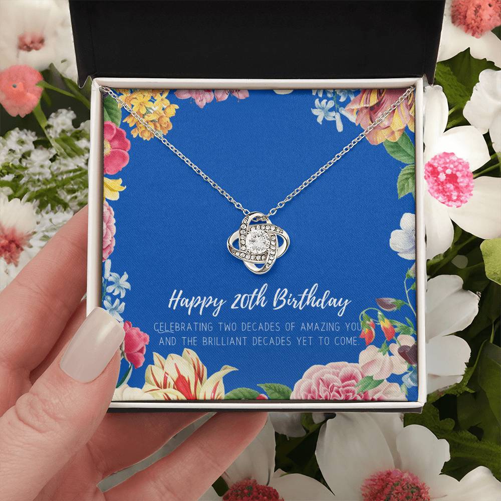 20Th Birthday Gifts For Women Necklace For Her 2 Decade Jewelry 20 Years Old 20Th Birthday Gift Necklace Jewelry Gift F Love Knot Necklace