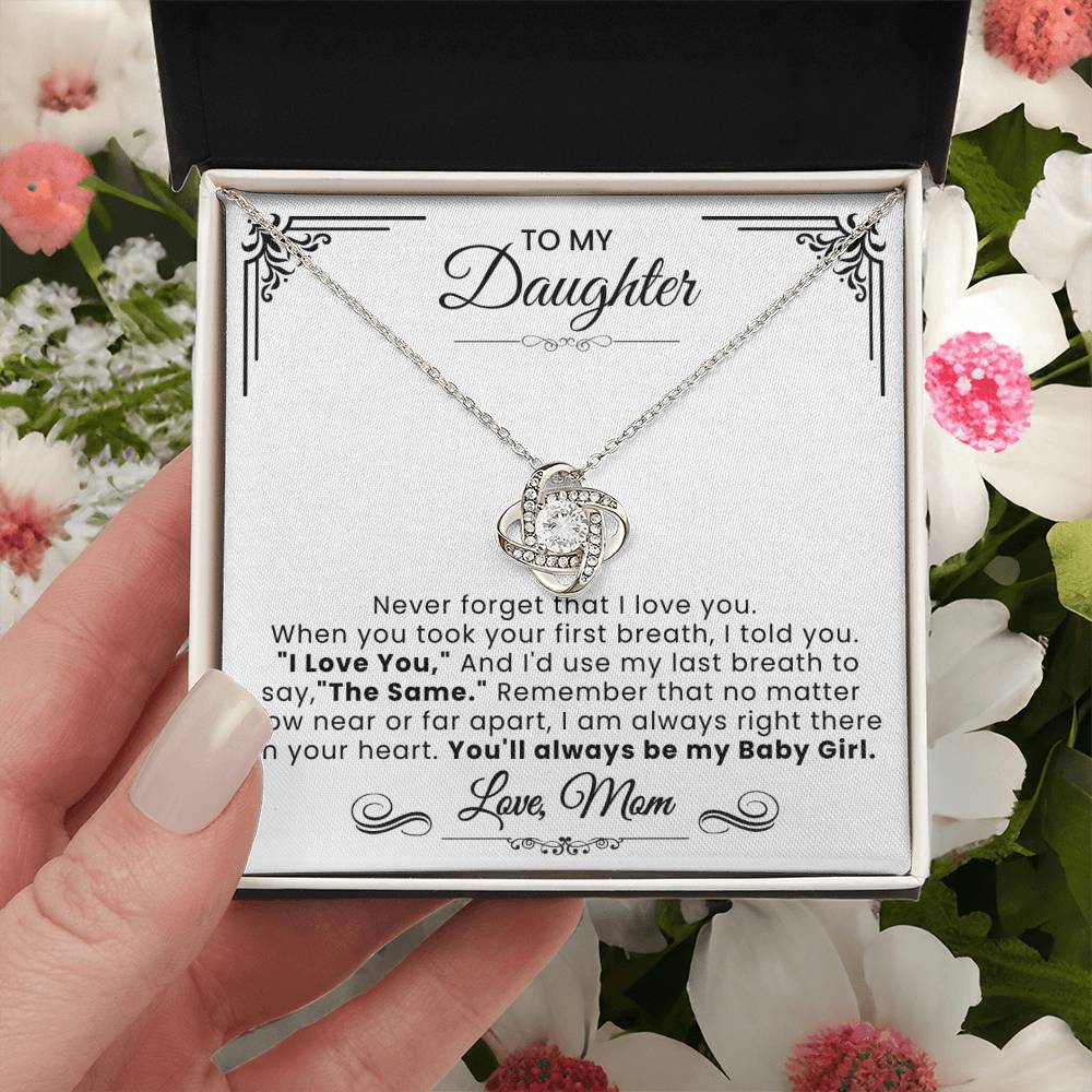 To My Daughter - Never Forget That Love Knot Necklace