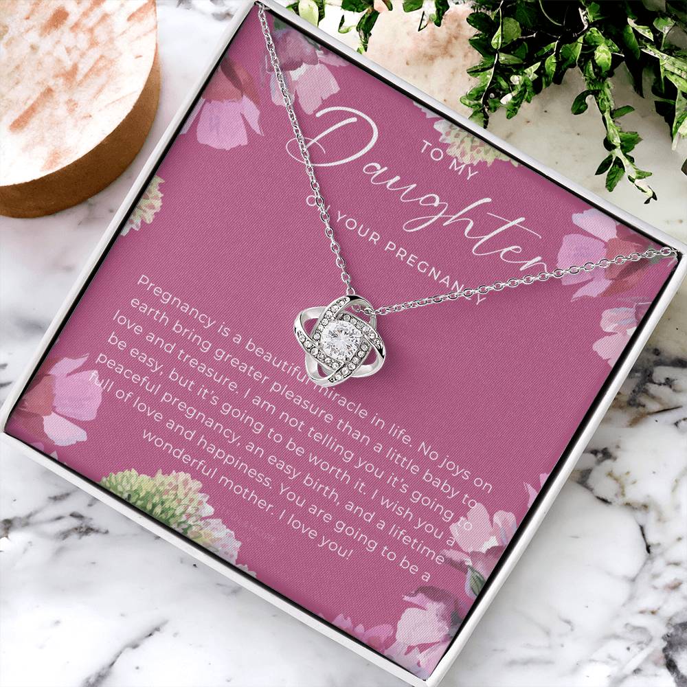 Pregnancy Gift For Daughter Expecting Mom Gift Pregnant Daughter Gift From Mom New Mom Baby Shower Gift Love Knot Necklace