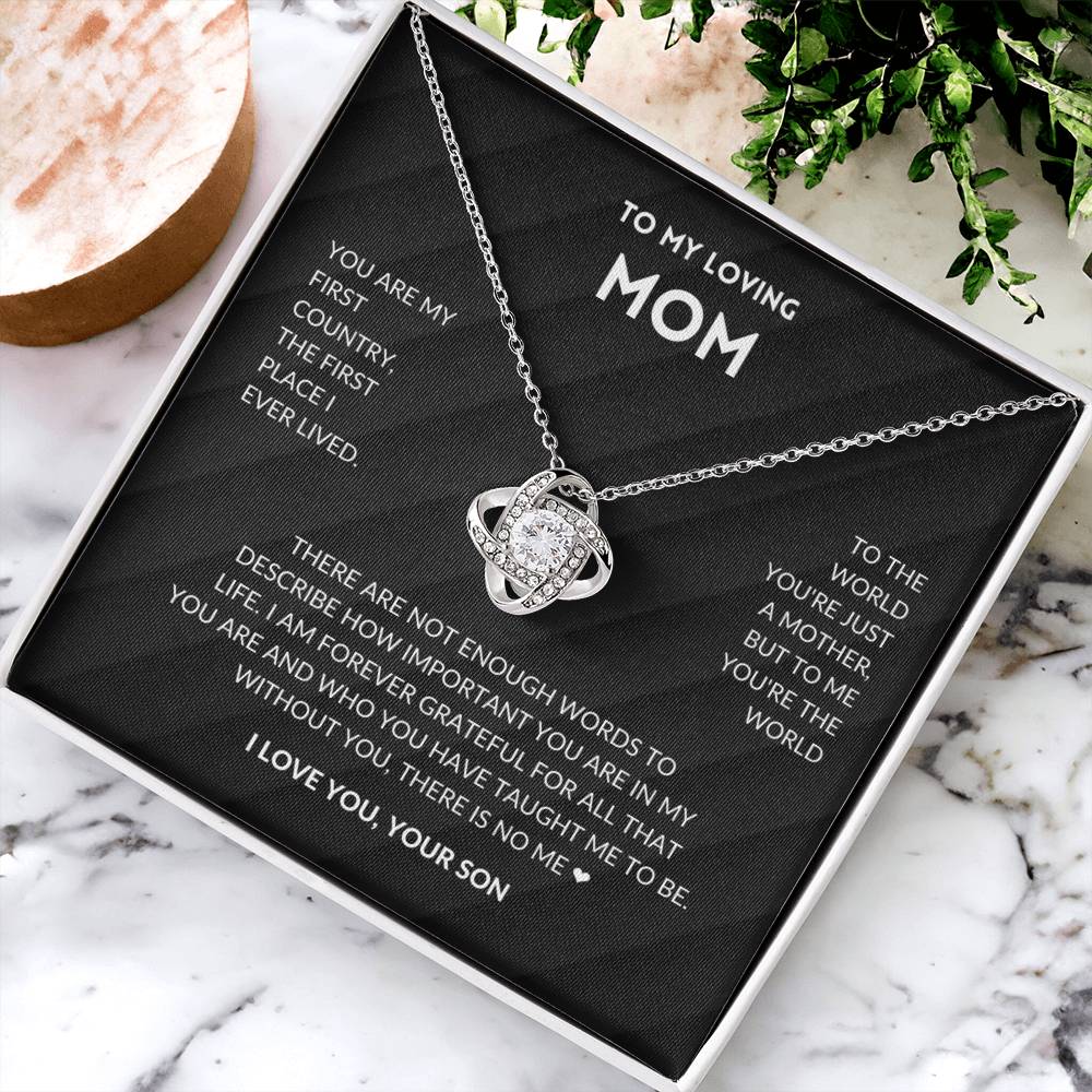 Without You There's No Me - Mother's Day Necklace Love Knot Necklace