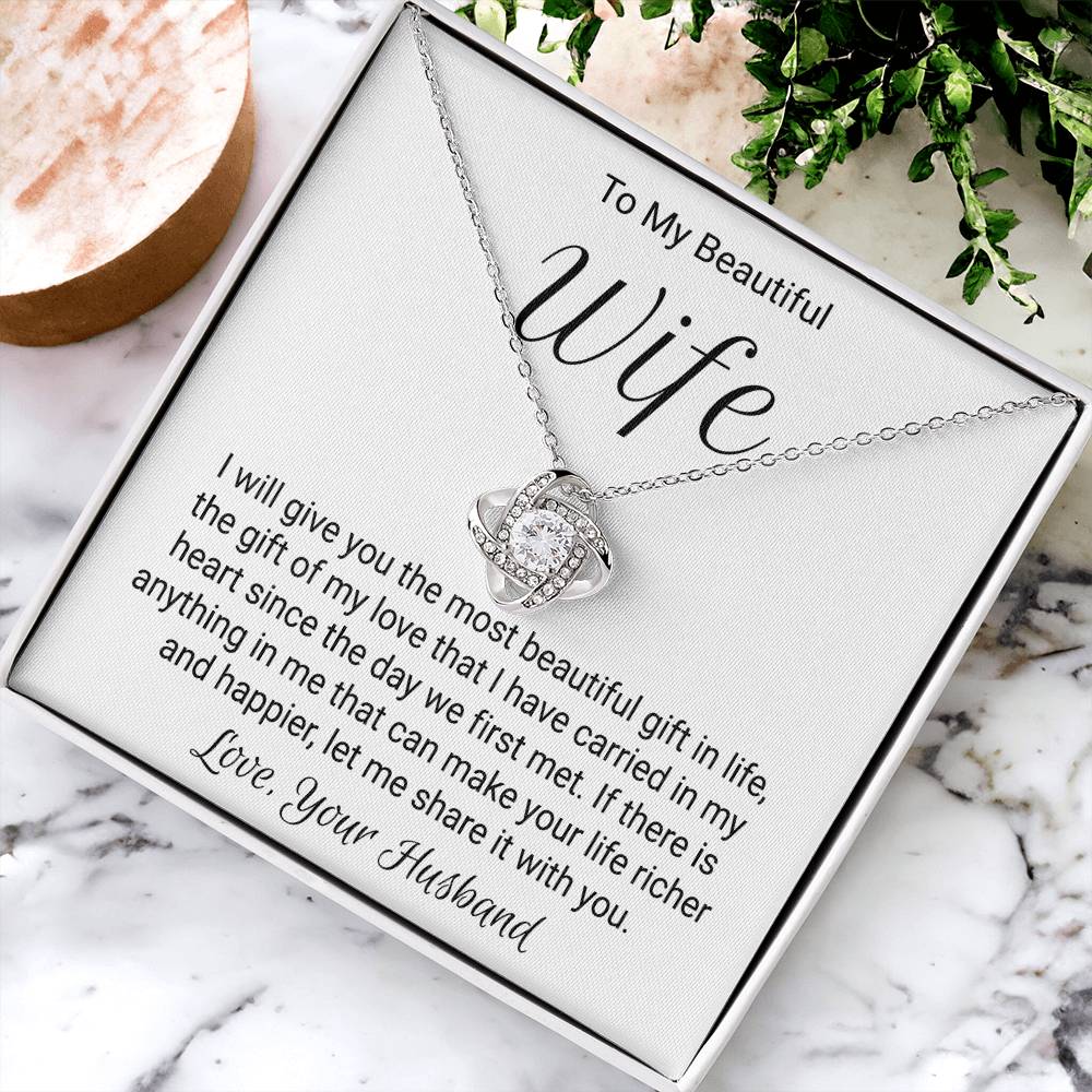 Gift For Wife On Anniversary - Love Knot Necklace Love Knot Necklace