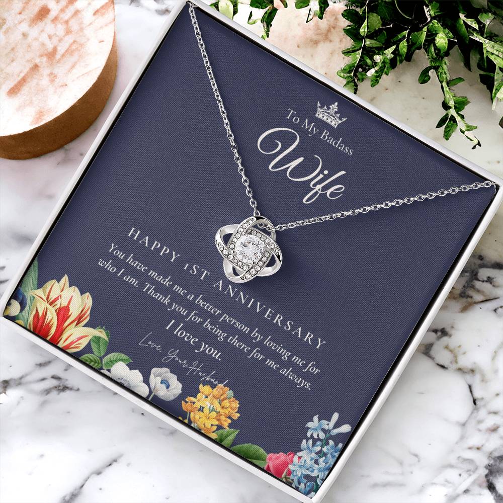 1 Year Anniversary Gift For Wife 1 Year Anniversary Gifts 1 Year Wedding Anniversary Gift Ideas 1St Wedding Anniversary Gift F(9) Love Knot Necklace