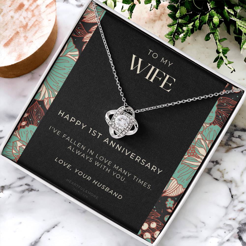 1 Year Anniversary Gift For Wife 1 Year Anniversary Gifts 1 Year Wedding Anniversary Gift Ideas 1St Wedding Anniversary Gift F(10) Love Knot Necklace