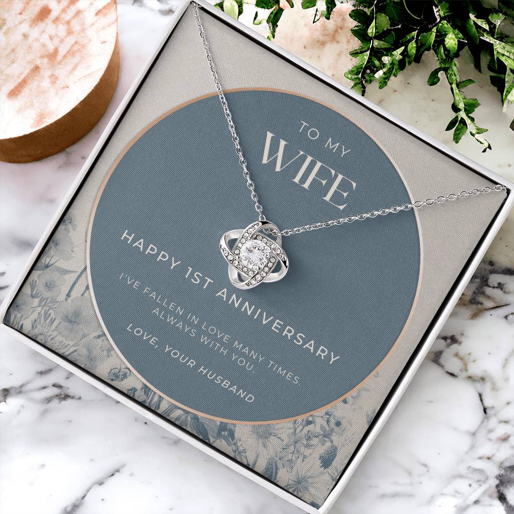 1 Year Anniversary Gift For Wife 1 Year Anniversary Gifts 1 Year Wedding Anniversary Gift Ideas 1St Wedding Anniversary Gift F(2) Love Knot Necklace