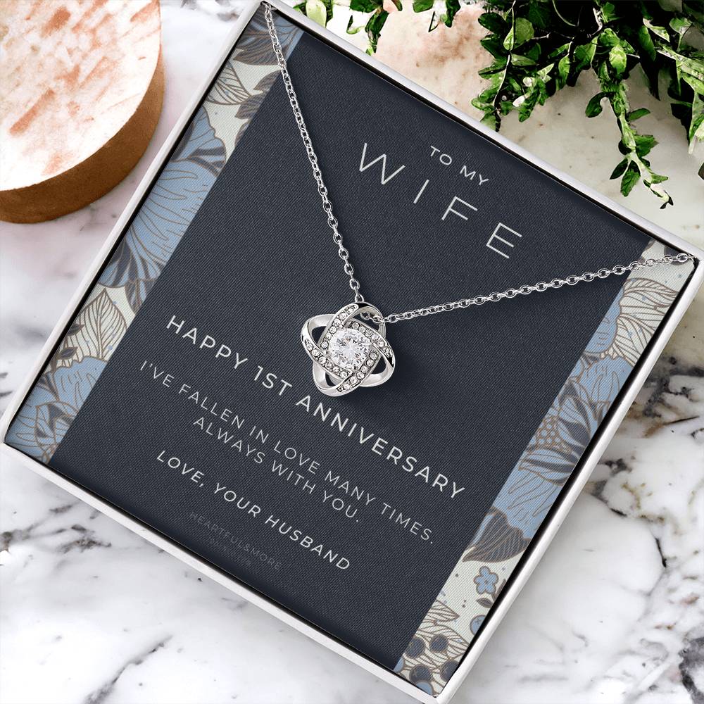 1 Year Anniversary Gift For Wife 1 Year Anniversary Gifts 1 Year Wedding Anniversary Gift Ideas 1St Wedding Anniversary Gift F(7) Love Knot Necklace