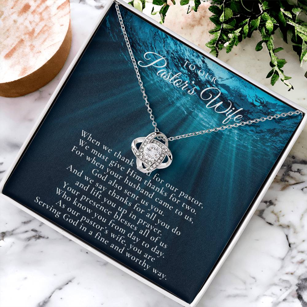 Pastors Wife Appreciation Gift Necklace Bible Study Gift Christmas Present For Pastors Wife Best Preacher Wife Gift Priest Wife Gift Love Knot Necklace