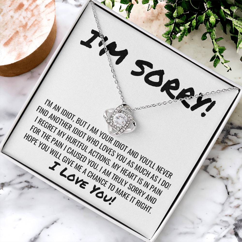 Sorry Apology Necklace Love Knot Necklace