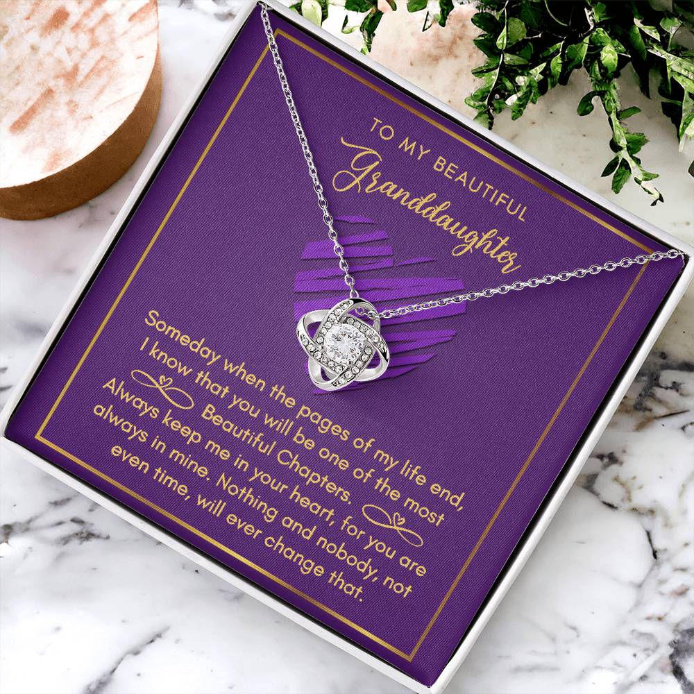 To My Beautiful Granddaughter Love Knot Necklace Love Knot Necklace