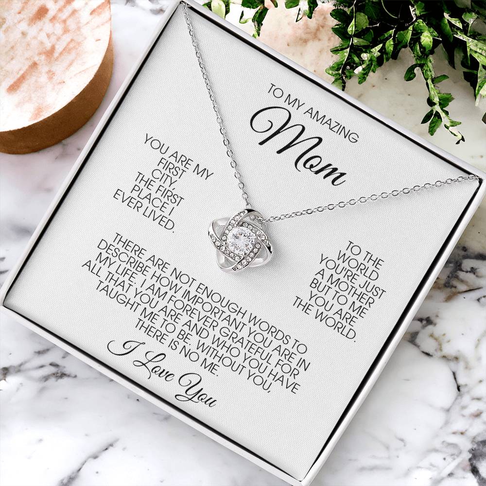 To My Amazing Mom Necklace Gift For Mom From Daughter Son Mother's Day Gift Mom Birthday Thank You Mom Jewelry Gift Love Knot Necklace