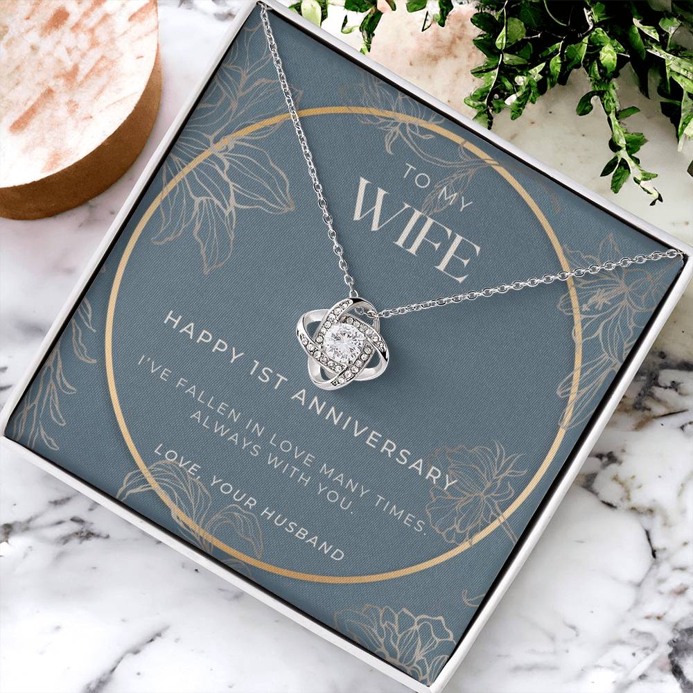 1 Year Anniversary Gift For Wife 1 Year Anniversary Gifts 1 Year Wedding Anniversary Gift Ideas 1St Wedding Anniversary Gift F Love Knot Necklace