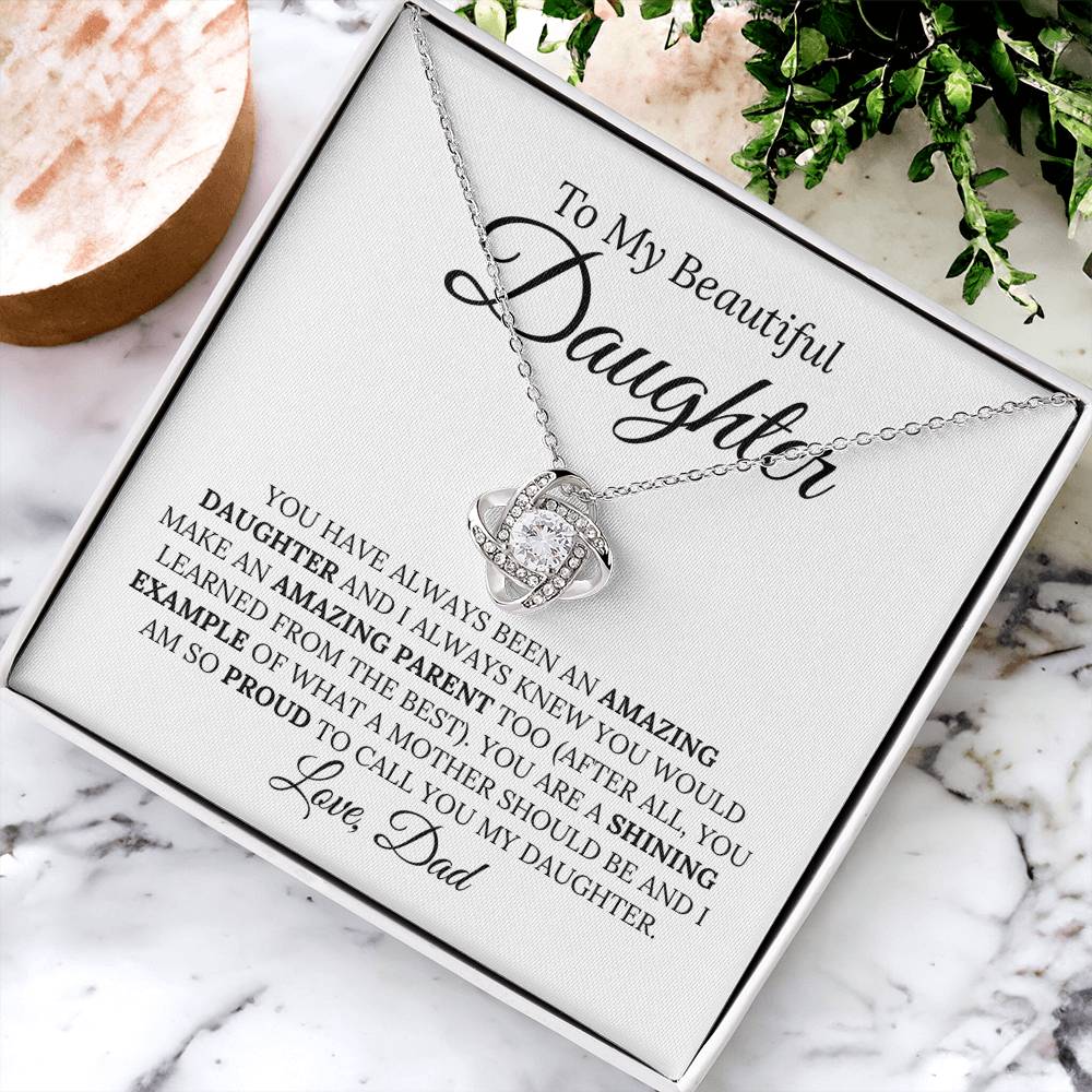 Heartfelt Mother's Day Gift For Daughter 1 Love Knot Necklace