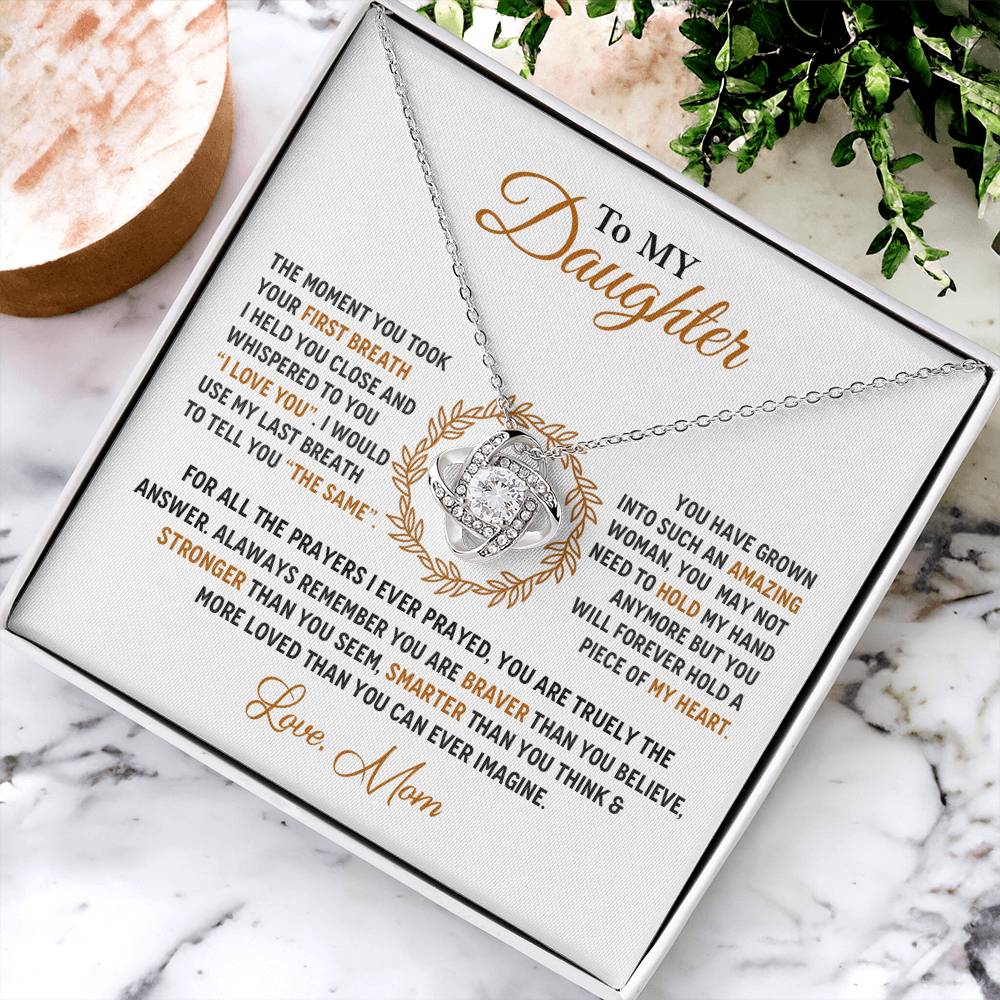 To My Daughter Love Knot Necklaceđź’“ Love Knot Necklace