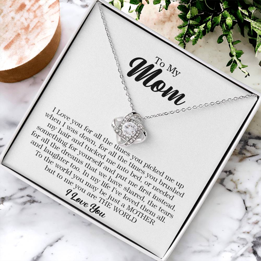 To My Mom Necklace Gift For Mom From Daughter Son To Mom Gift Mother's Day Gift Mom Birthday Present Love Knot Necklace