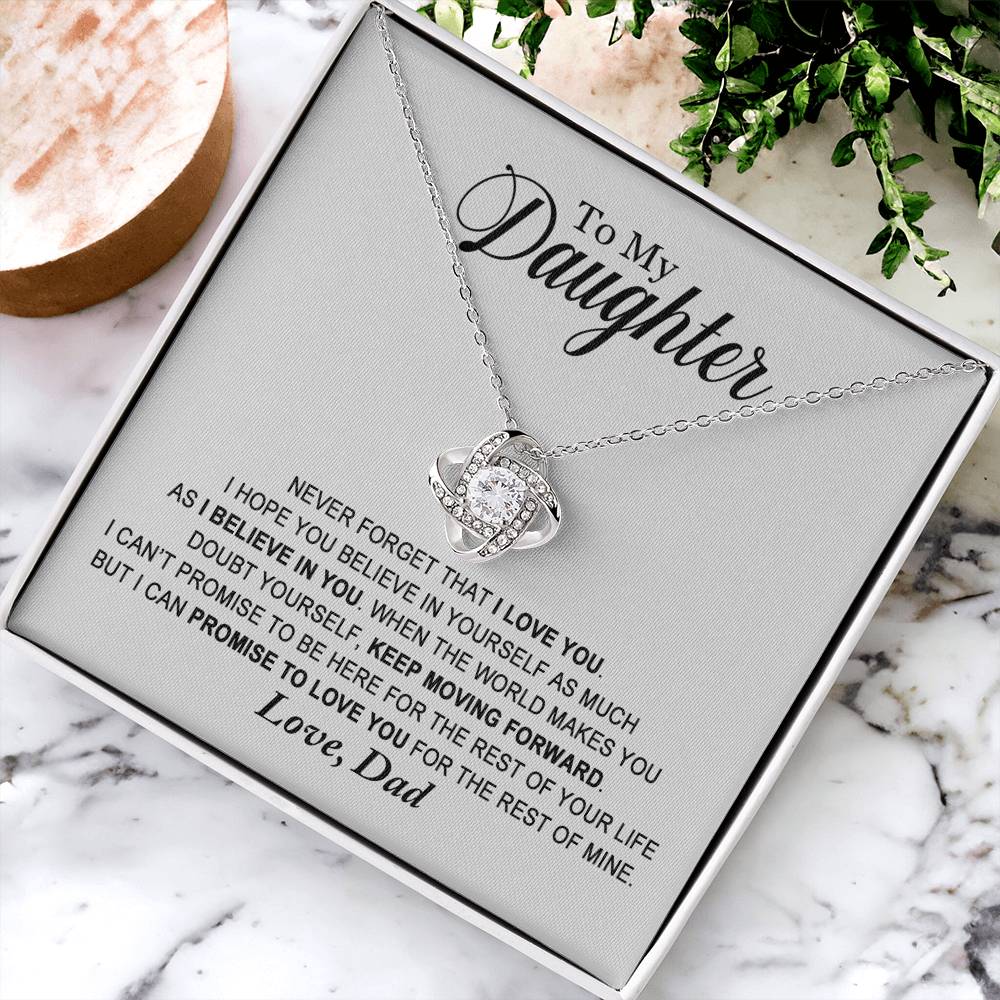 Daughter - Promise To Love You - Necklace Love Knot Necklace