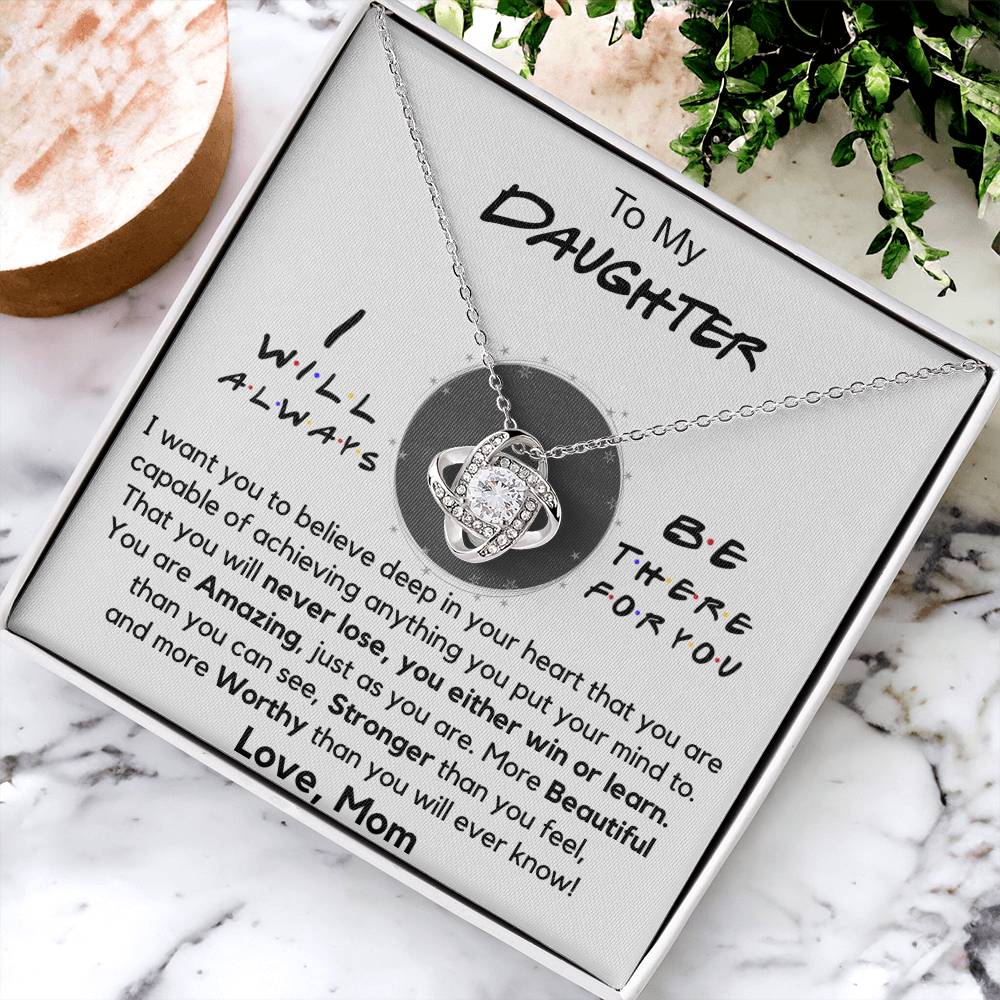 To My Daughter Daughter Gift From Mom Christmas Gift Daughter Birthday Graduatio Love Knot Necklace