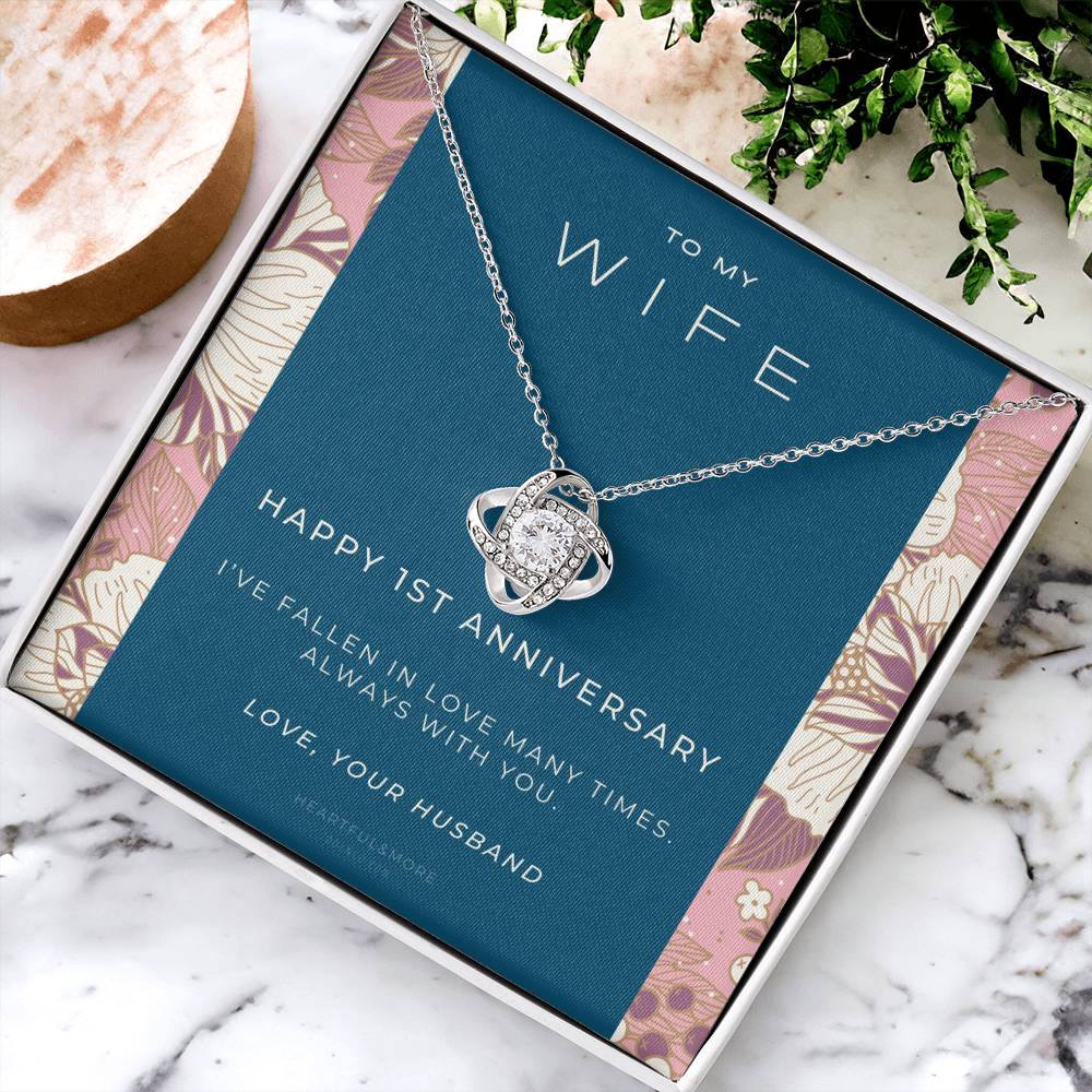 1 Year Anniversary Gift For Wife 1 Year Anniversary Gifts 1 Year Wedding Anniversary Gift Ideas 1St Wedding Anniversary Gift F(8) Love Knot Necklace