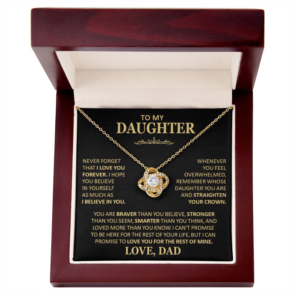 Beautiful Gift for Daughter From Dad Never Forget That I Love You Necklace Love Knot Necklace