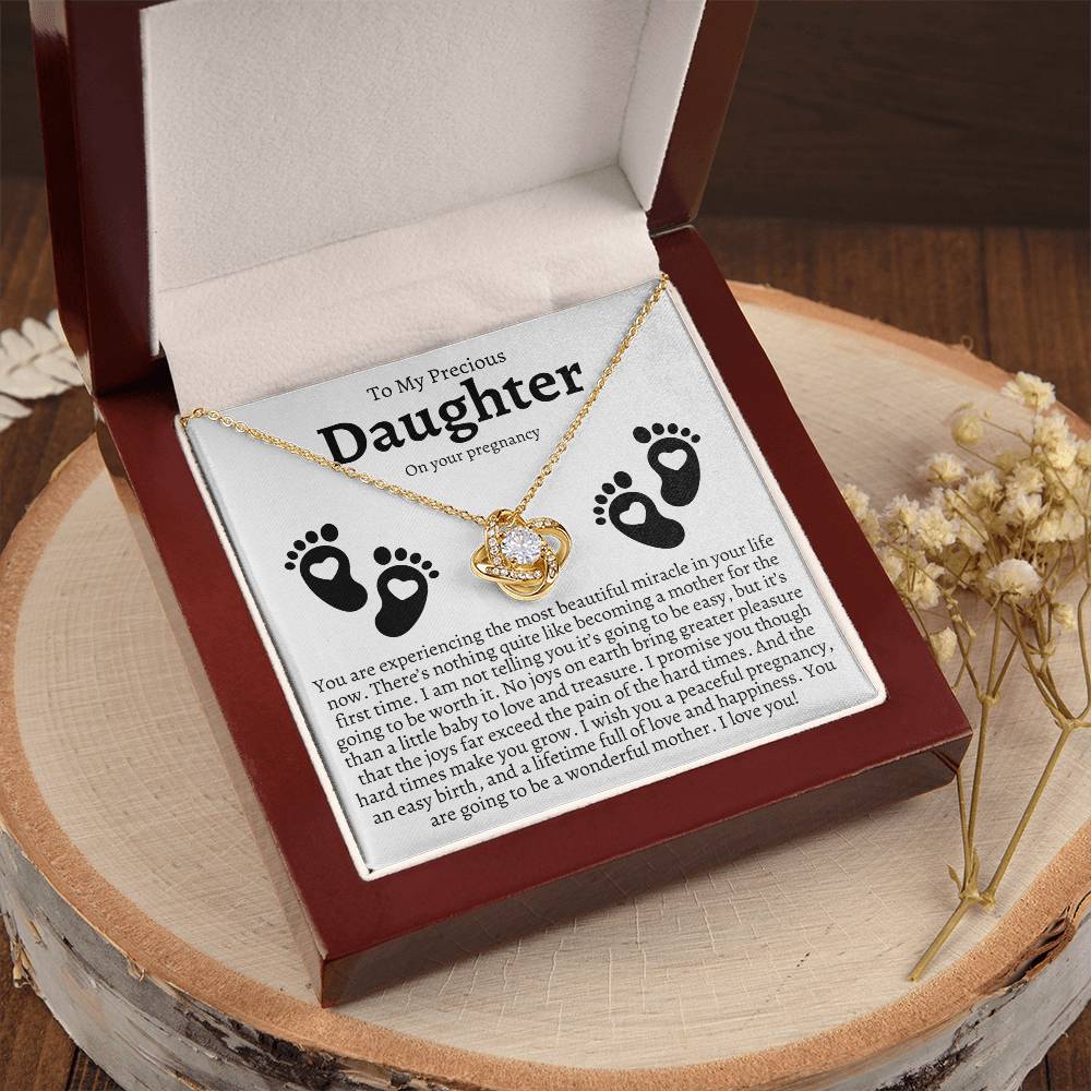 Pregnancy Gift For Daughter Baby Shower Gift Mom To Be Gift Expecting Mom Gift Pregnant Daughter Gift Fr Love Knot Necklace