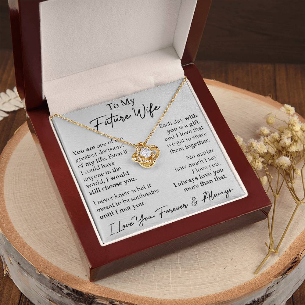 Gift For Future Wife Girlfriend Gift Sentimental Necklace For Her Anniversary Gift Birthday Gift Promise Gift F Love Knot Necklace