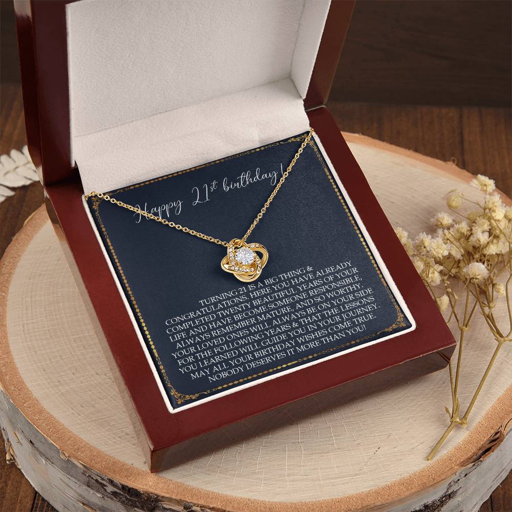 21St Birthday Gift For Her Birthday Gift Jewelry Gift For Her 21St Birthday Gift For Daughter For Friend Love Knot Necklace