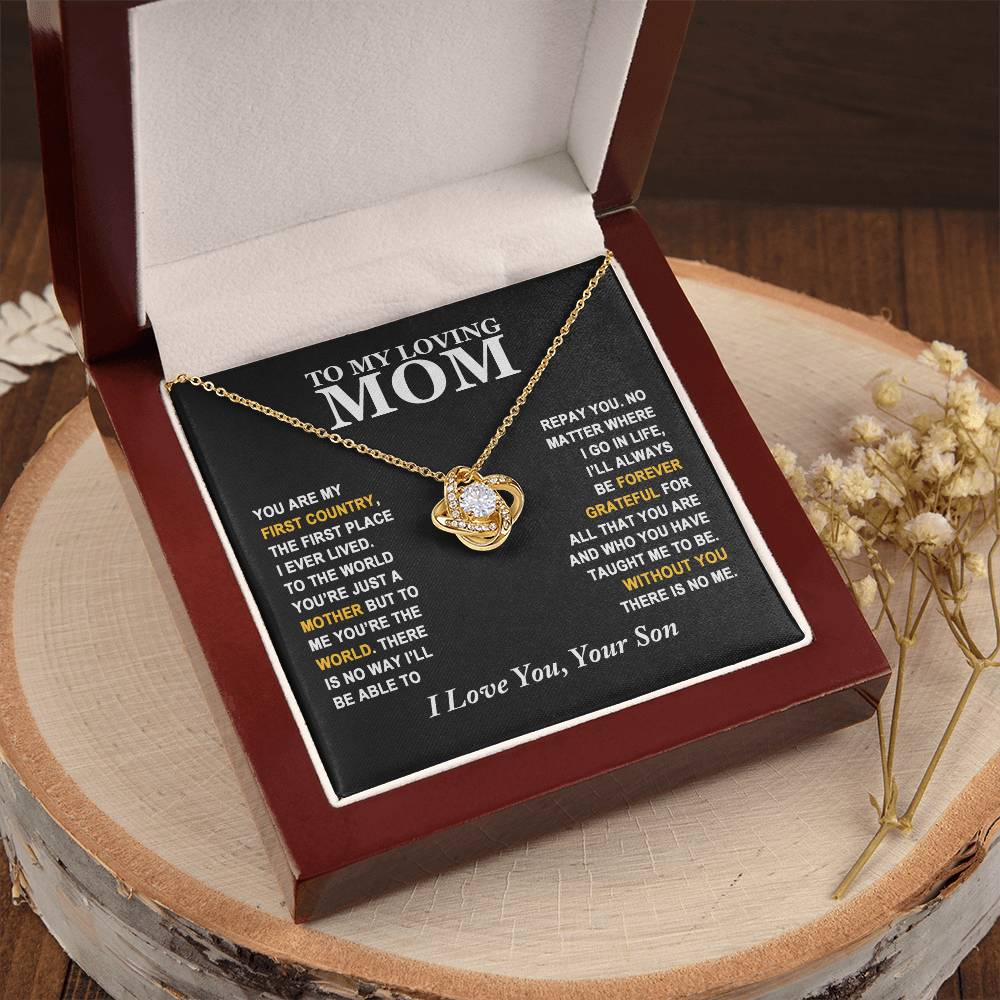 Mom - Forever Grateful - Necklace Love Knot Necklace