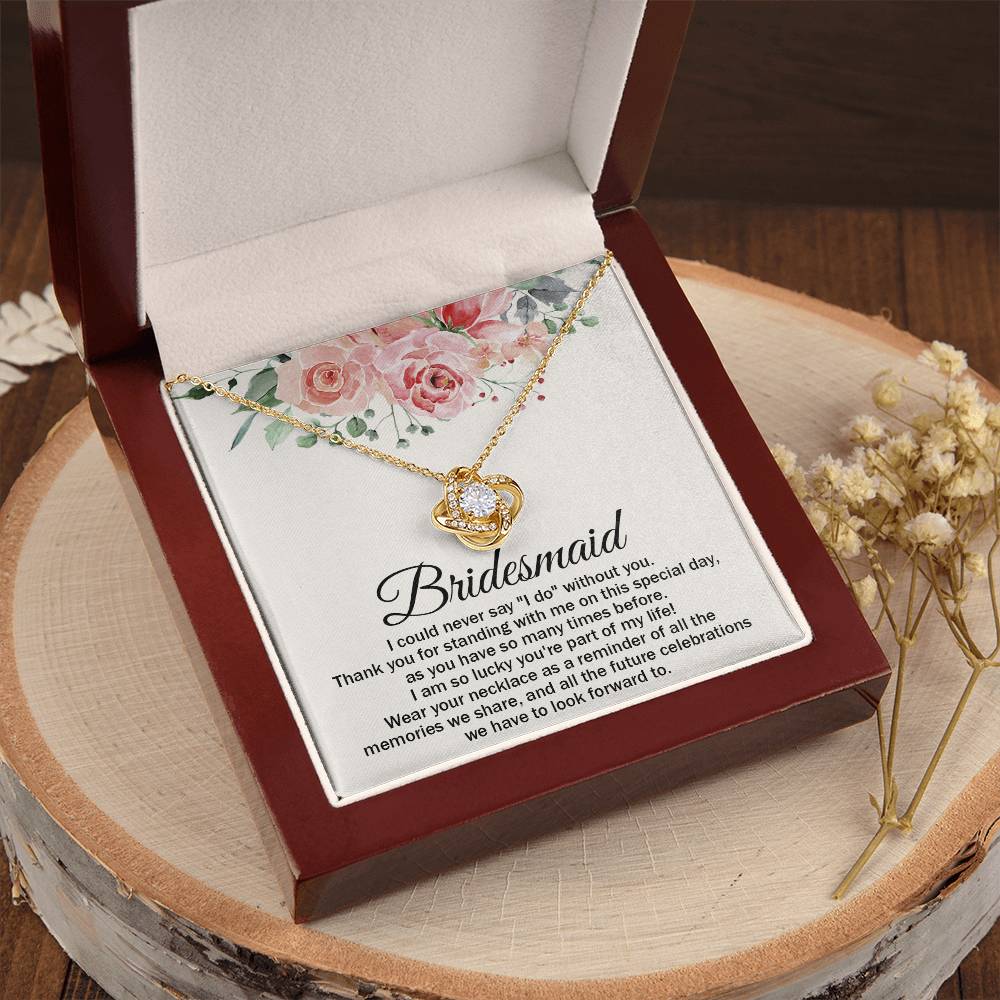 Bridesmaid Necklace Bridesmaid Thank You Gift Wedding Gift For Brid Love Knot Necklace