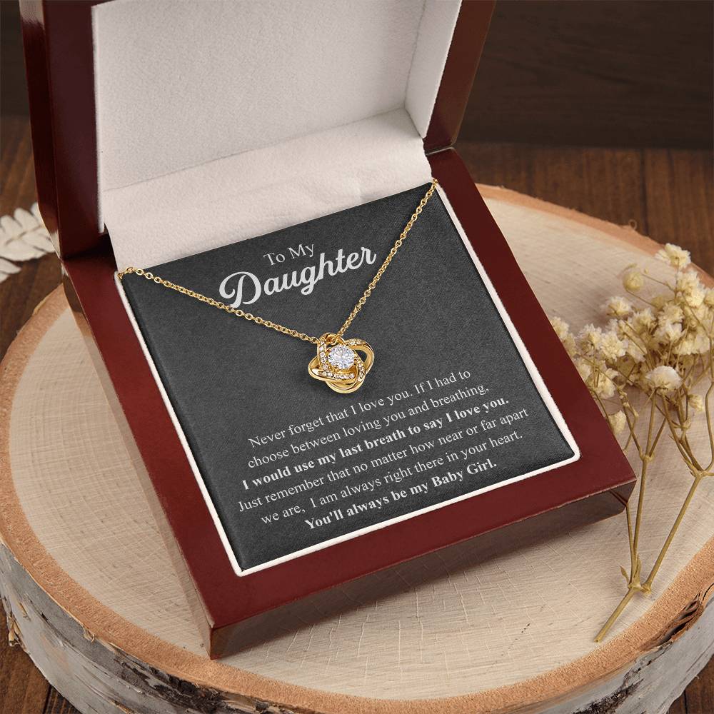 To My Daughter Necklace Gift From Mom Mothers Day Gift For Daughter From Mother Sentimental Jewelry Gifts For Daughter From Mom 1 Love Knot Necklace