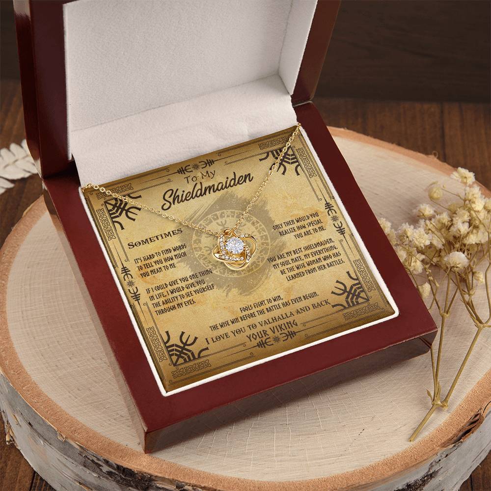To My Shieldmaiden Necklace Sentimental Gift For Her Wife Gift From H Love Knot Necklace