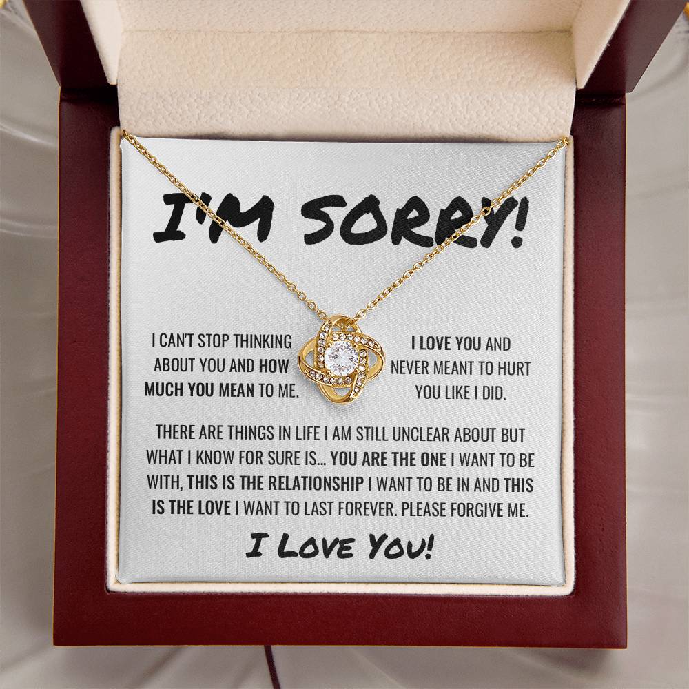 Sorry Apology Necklace 3 Love Knot Necklace