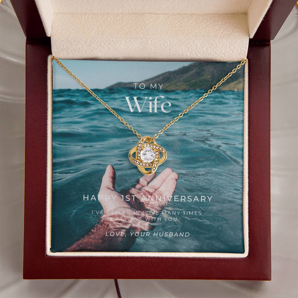 1 Year Anniversary Gift For Wife 1 Year Anniversary Gifts 1 Year Wedding Anniversary Gift Ideas 1St Wedding Anniversary Gift F(1) Love Knot Necklace