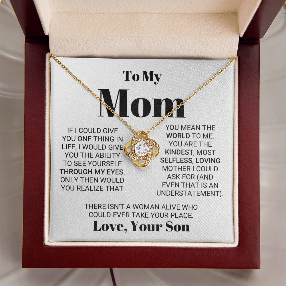 Irreplaceable Mom Mother's Day Necklace Love Knot Necklace