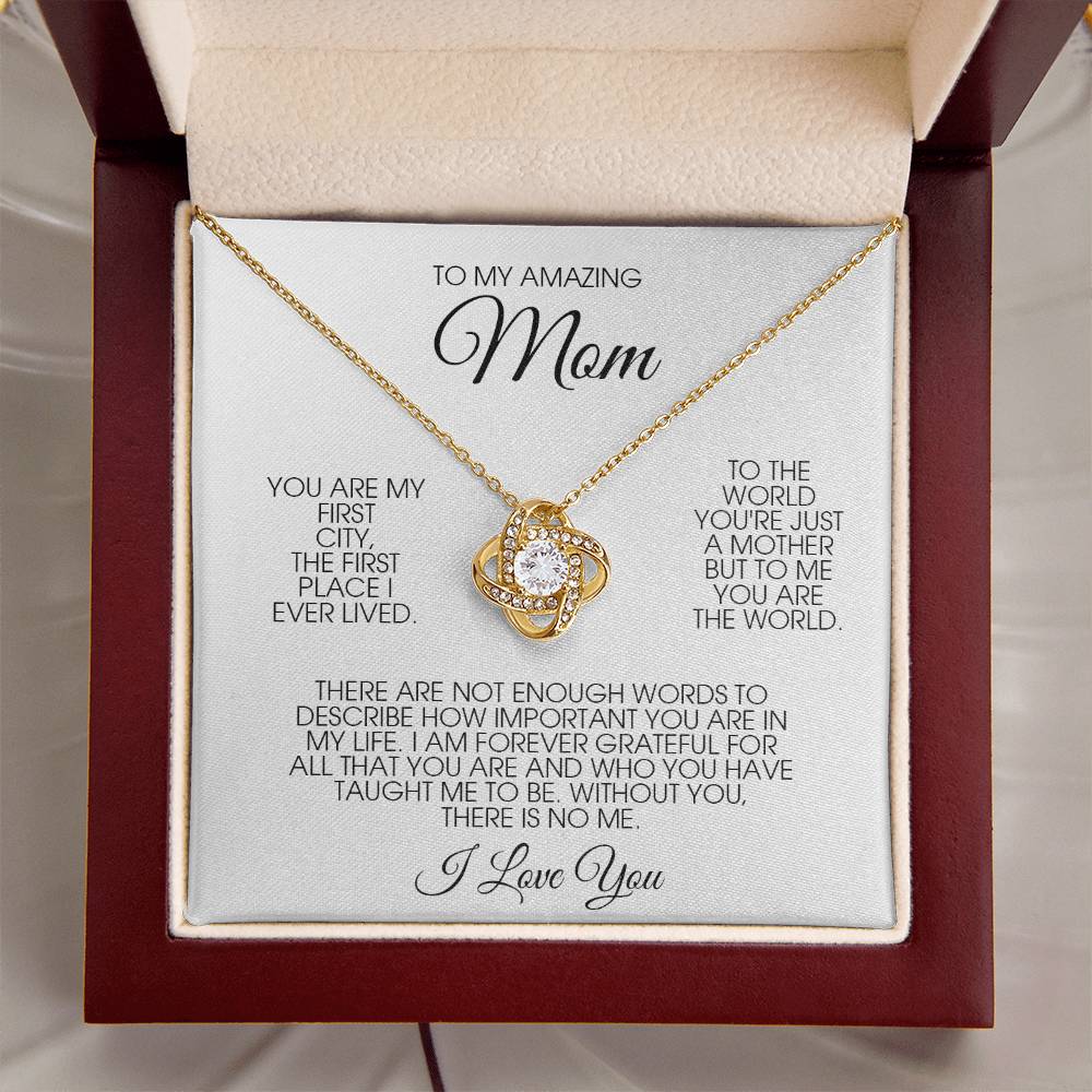 To My Amazing Mom Necklace Gift For Mom From Daughter Son Mother's Day Gift Mom Birthday Thank You Mom Jewelry Gift Love Knot Necklace