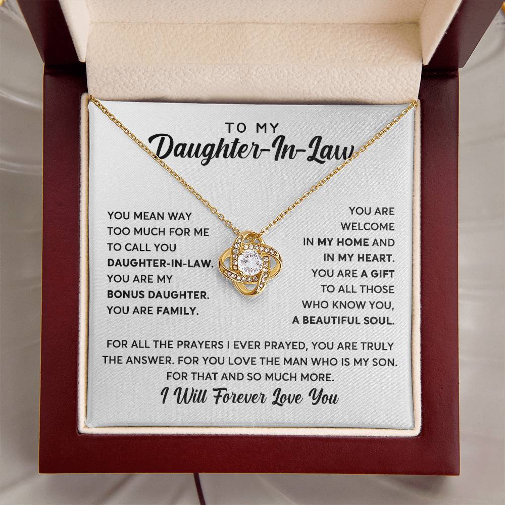 Daughter-In-Law - You Are Family - Necklace Love Knot Necklace