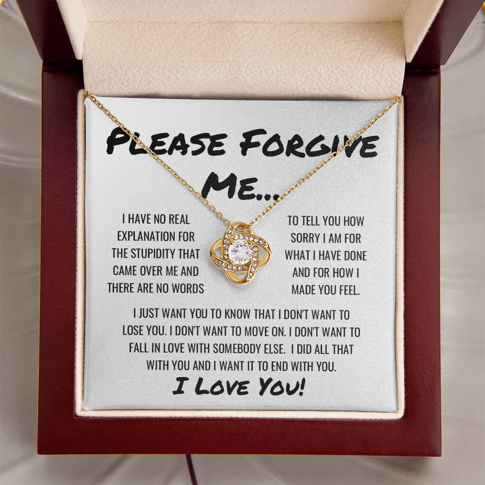 Sorry Forgive Me Apology Ne Love Knot Necklace