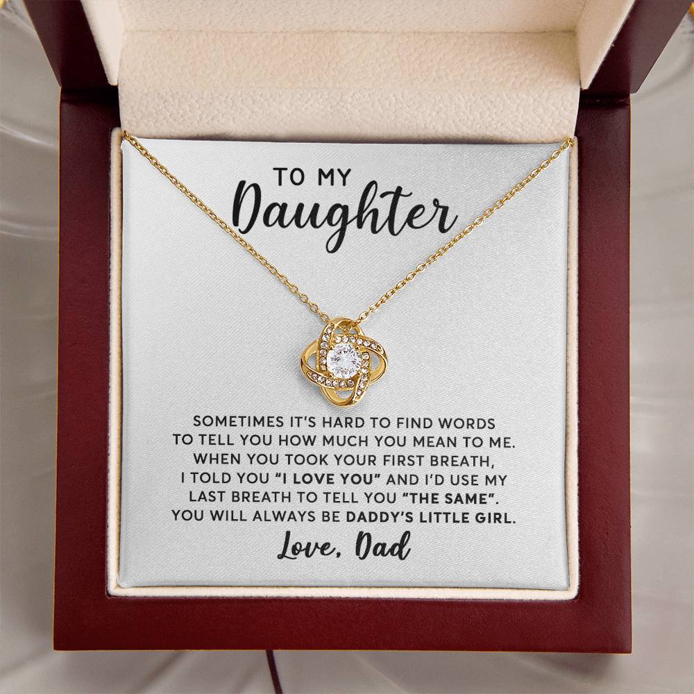 Daughter - Last Breath - Necklace Love Knot Necklace