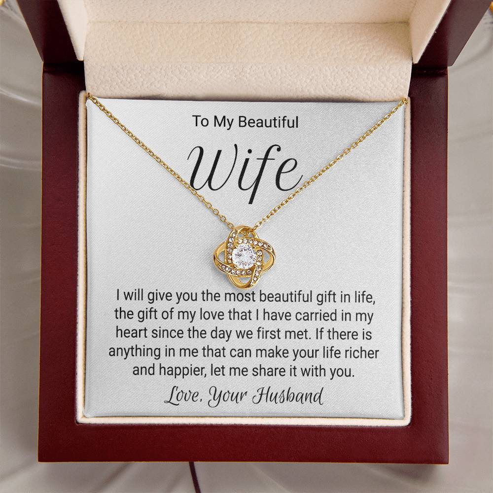 Gift For Wife On Anniversary - Love Knot Necklace Love Knot Necklace