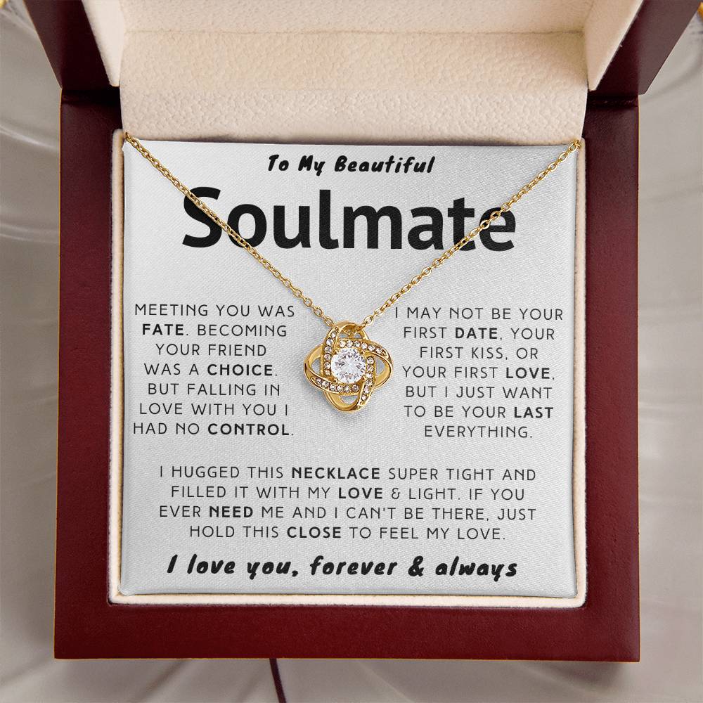 My Beautiful Soulmate Necklace - I Just Want To Be Your Last Everything 188.Lk.006-1 Love Knot Necklace