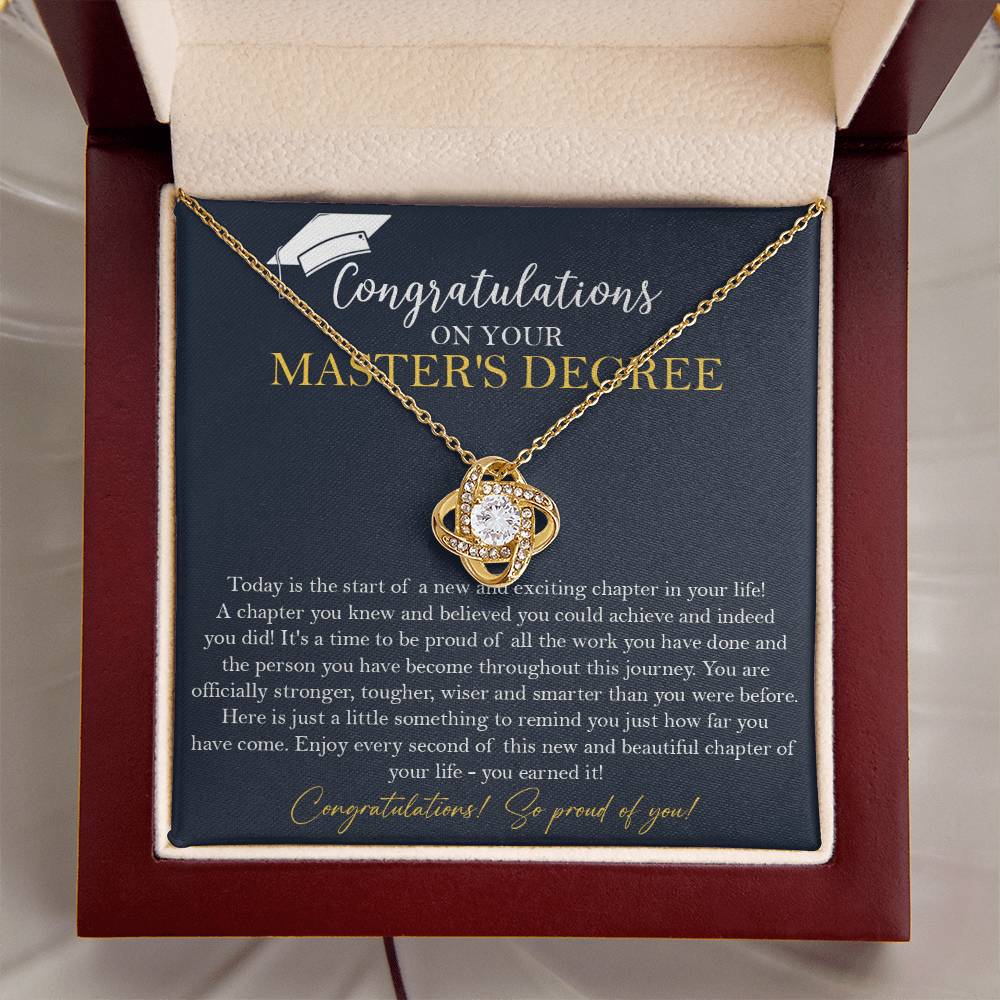 Master's Degree Graduation Gift Necklace Masters Graduation Gift Gift For Her - Love Knot Necklace