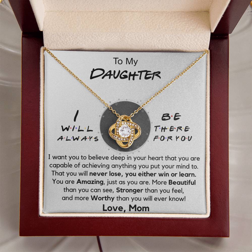 To My Daughter Daughter Gift From Mom Christmas Gift Daughter Birthday Graduatio Love Knot Necklace