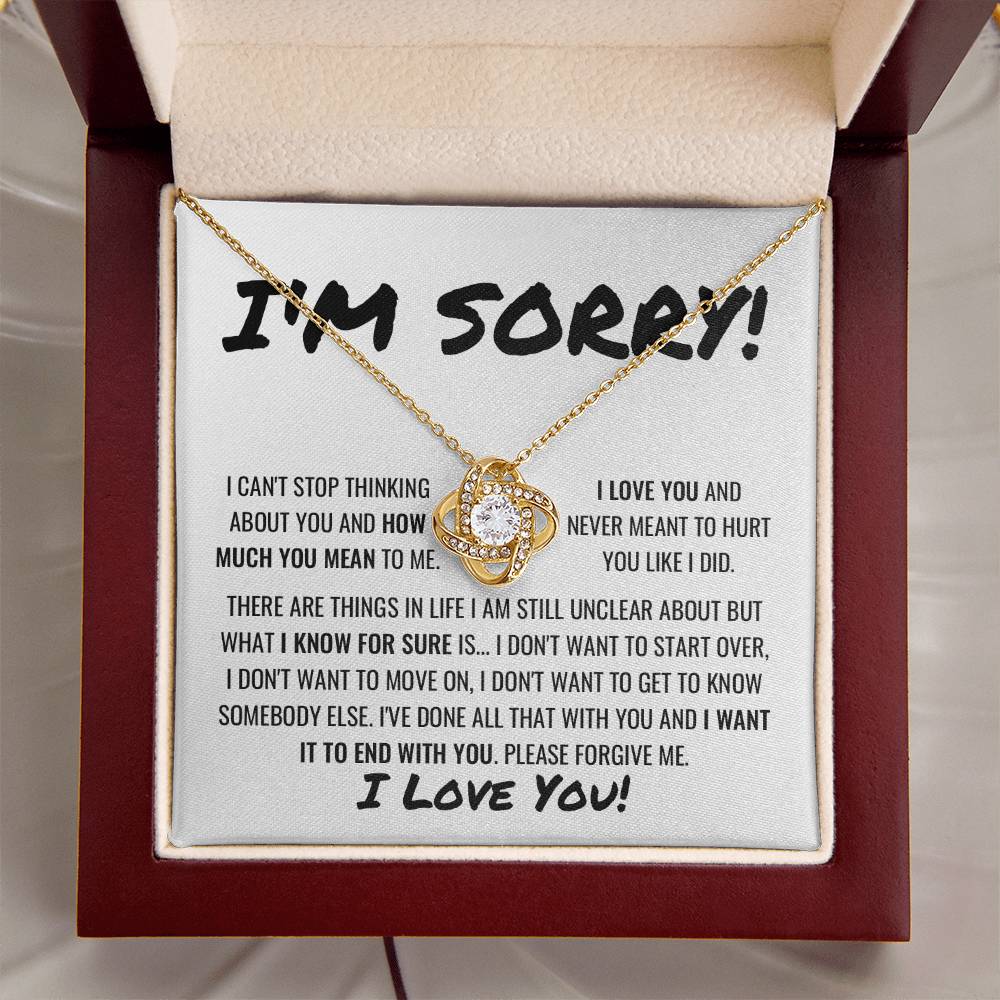 You Are The One Apology Necklace 1 Love Knot Necklace