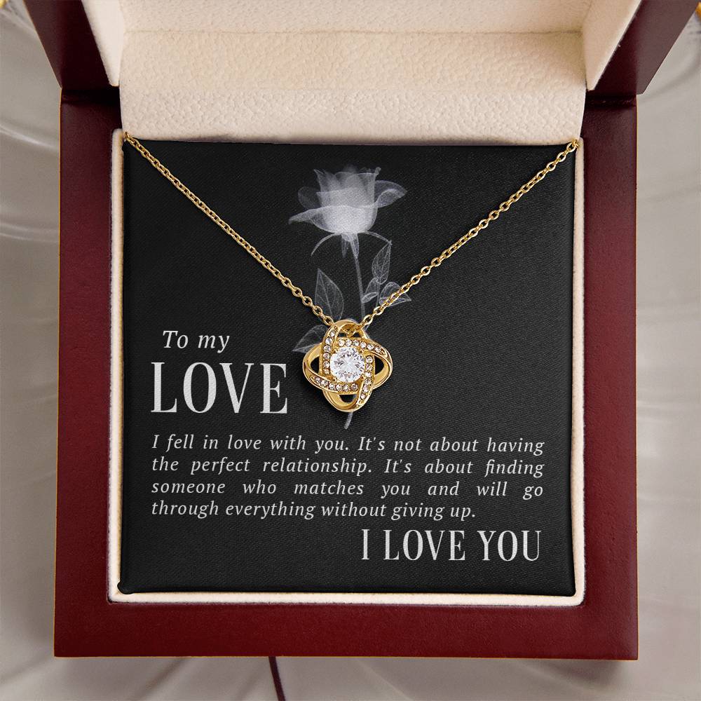 To My Love Necklace Gift To Wife Gift To Girlfriend Gift To Lover Anniversary Gift To Wife Birthday Gift To Wife Birthday Gift T Love Knot Necklace