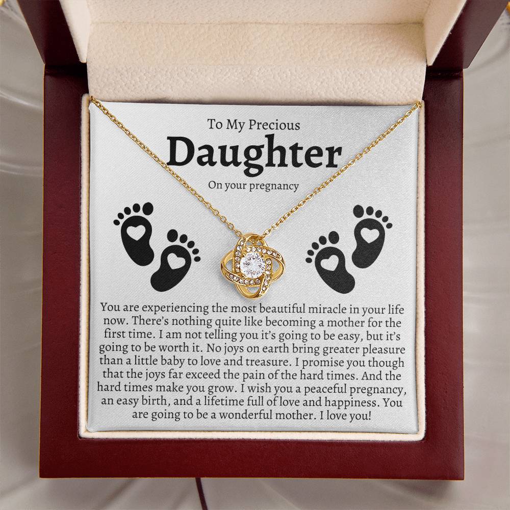 Pregnancy Gift For Daughter Baby Shower Gift Mom To Be Gift Expecting Mom Gift Pregnant Daughter Gift Fr Love Knot Necklace
