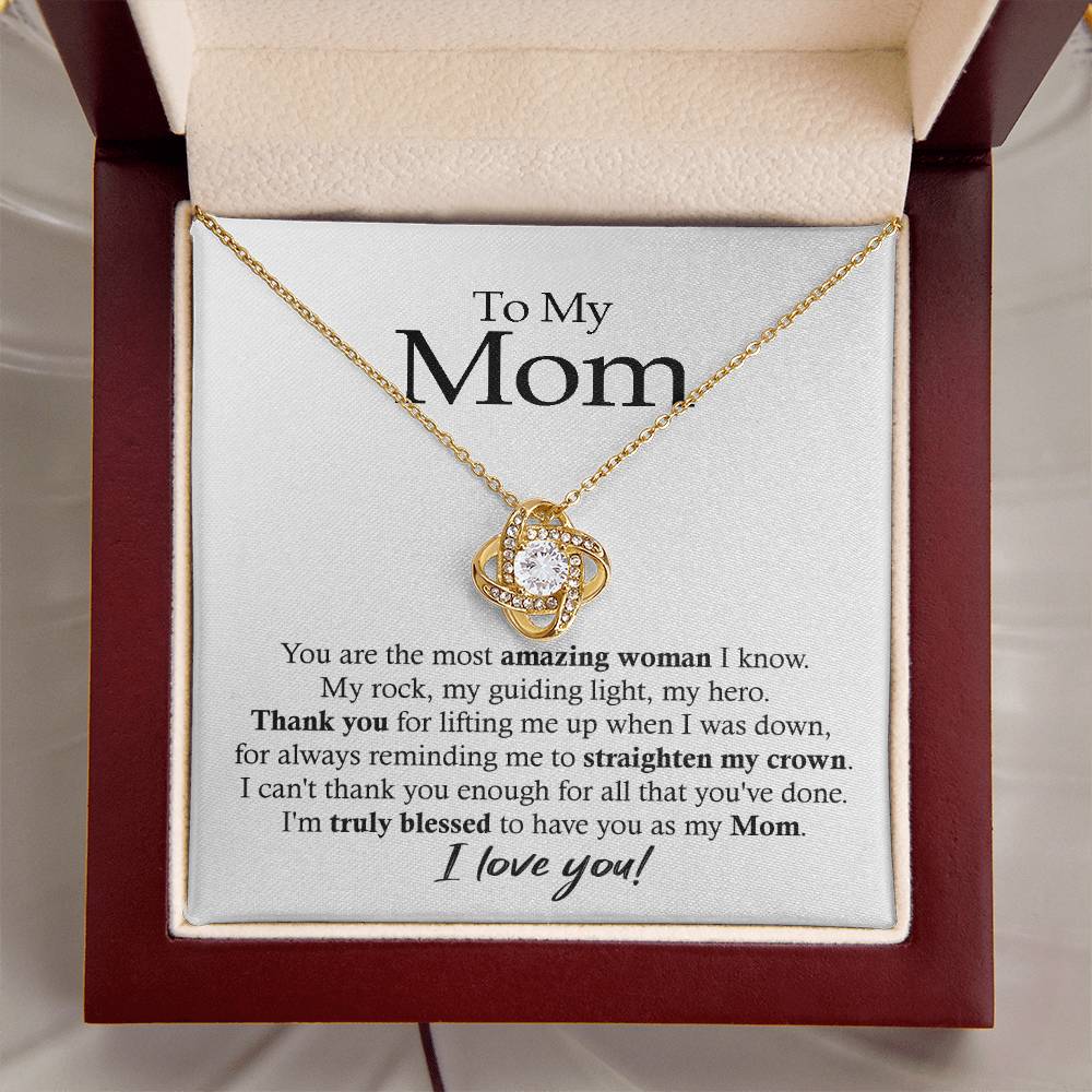 To My Mom Mom Jewelry Gift From Daughter Son Mom Birthday Mother's Day Gift Love Knot Necklace