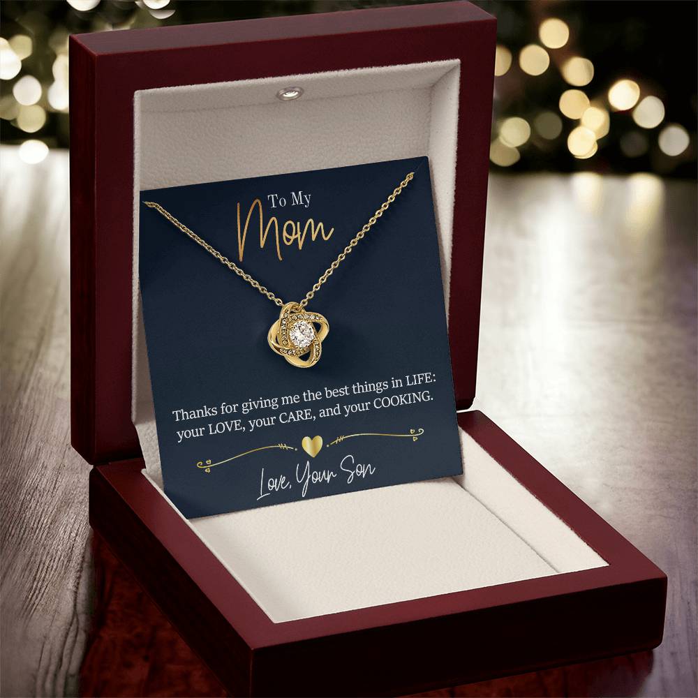 Mom - Thanks For Giving Me Love Knot Necklace
