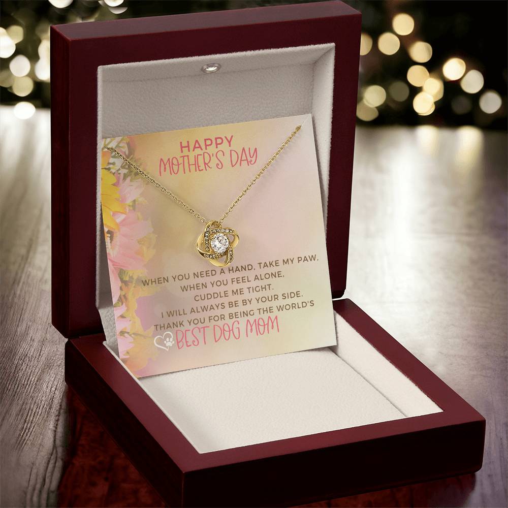 Best Dog Mom Ever Love Knot Necklace Mothers Day Dog Mom Jewelry Dog Mom Gifts Pet Lover Gift Love Knot Necklace