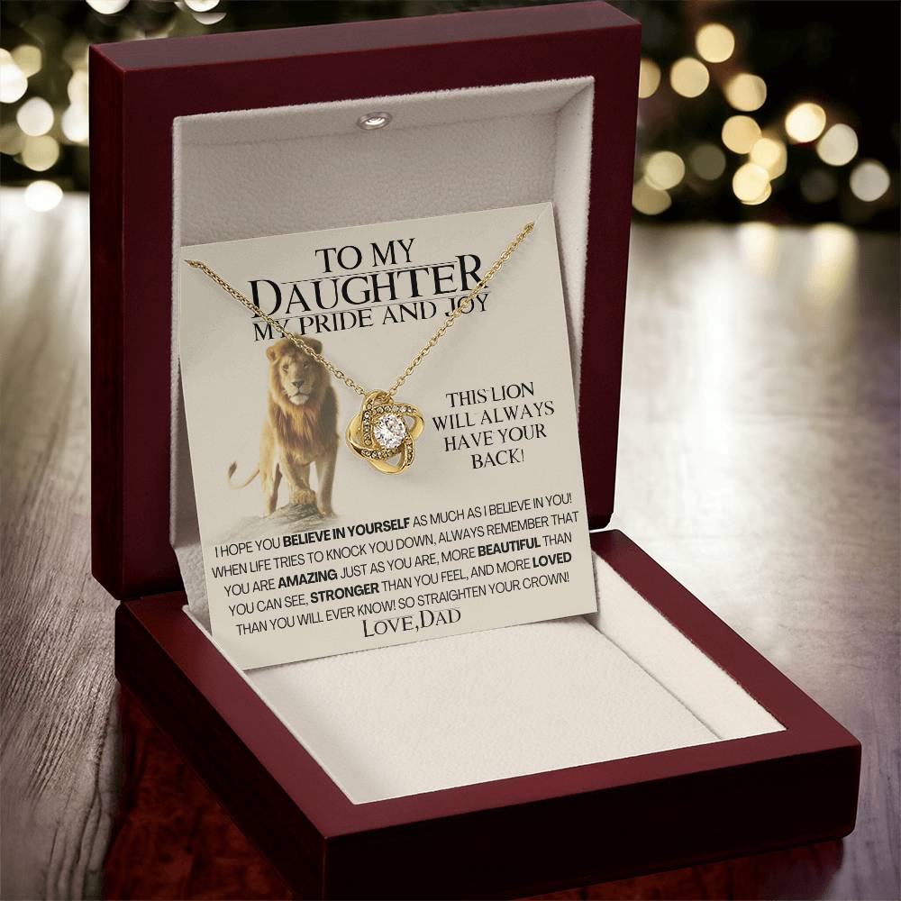 To My Daughter My Pride And Joy! Gift Necklace Fr Love Knot Necklace