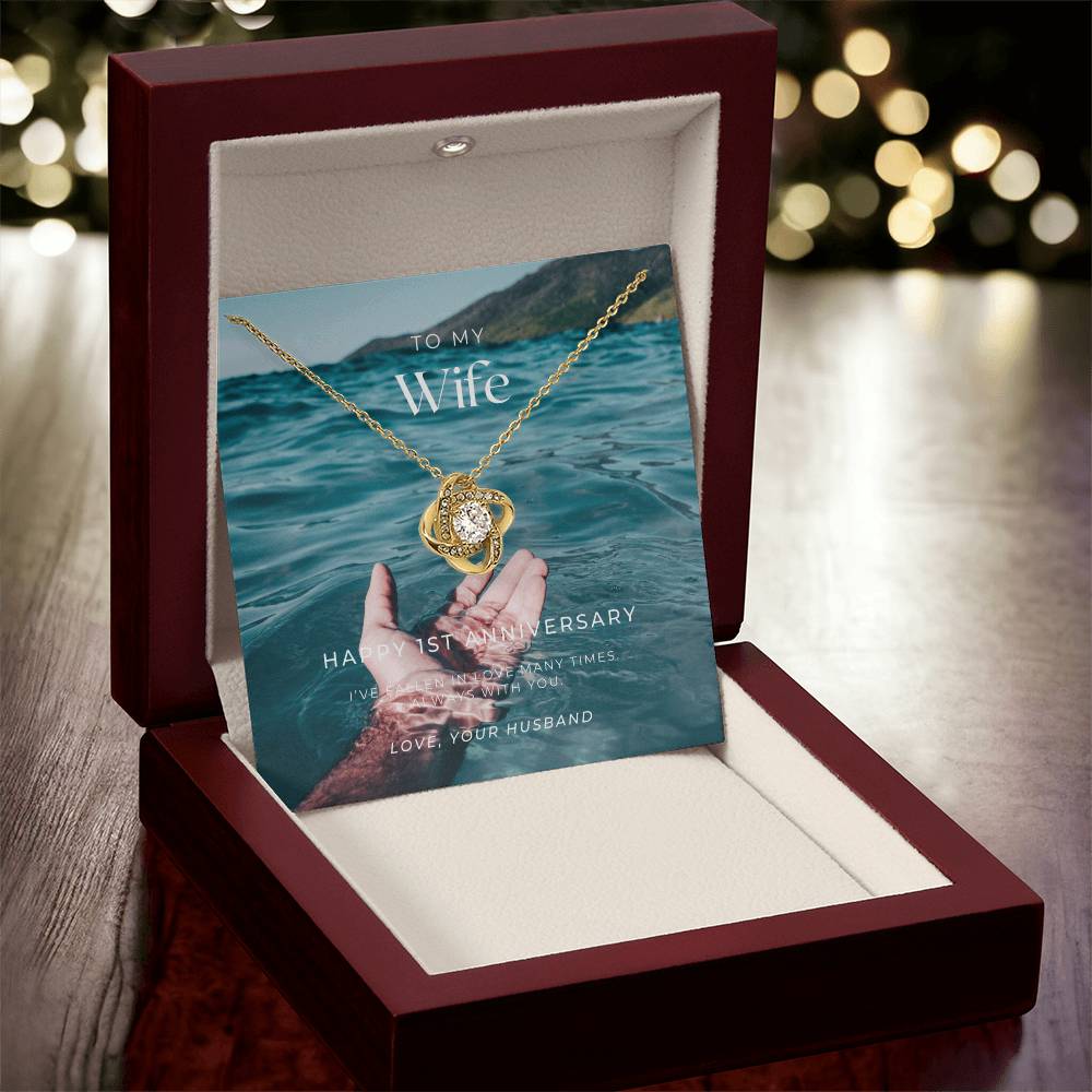 1 Year Anniversary Gift For Wife 1 Year Anniversary Gifts 1 Year Wedding Anniversary Gift Ideas 1St Wedding Anniversary Gift F(1) Love Knot Necklace