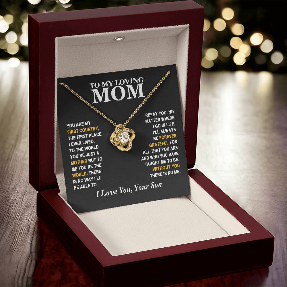 Mom - Forever Grateful - Necklace Love Knot Necklace